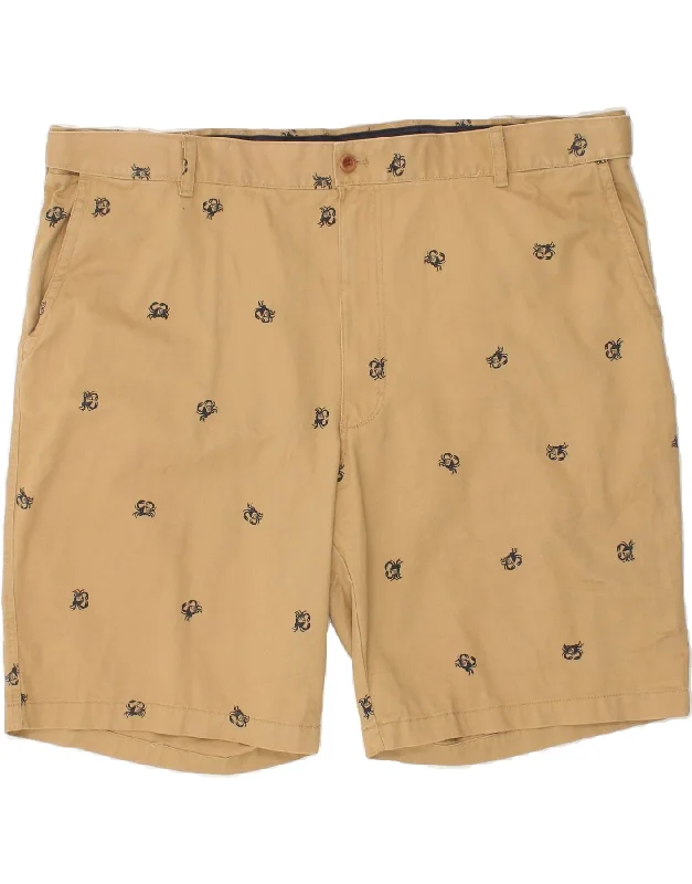 IZOD Mens Chino Shorts W46 3XL Beige Cotton