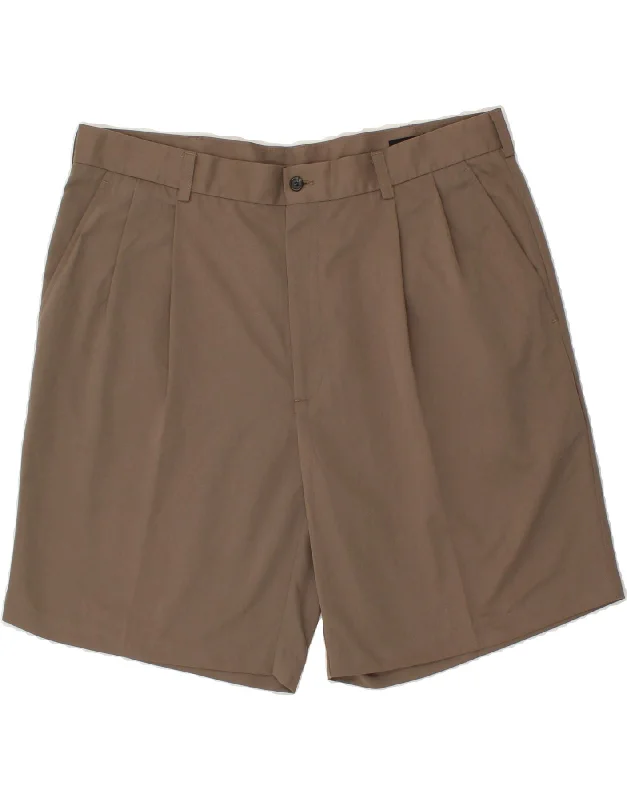 IZOD Mens Pegged Casual Shorts W38 XL Brown Polyester