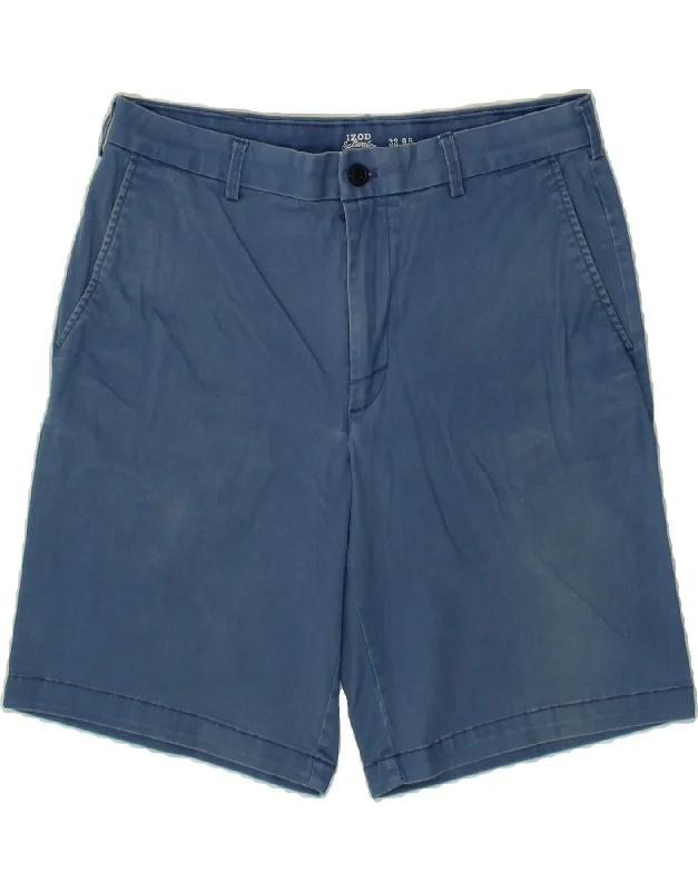 IZOD Mens Salt Water Chino Shorts W32 Medium Blue Cotton