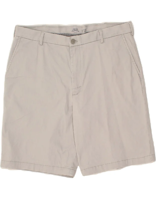 IZOD Mens Salt Water Chino Shorts W36 Large Grey Cotton