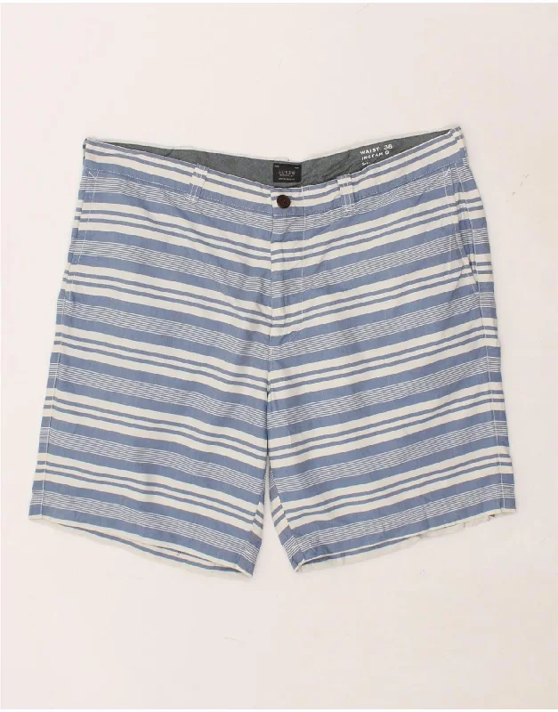 J. CREW Mens Chino Shorts W38 XL Blue Striped Cotton