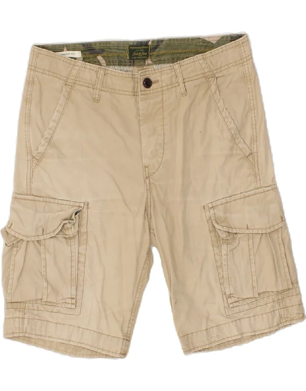 JACK & JONES Mens Cargo Shorts Small W30  Beige Cotton