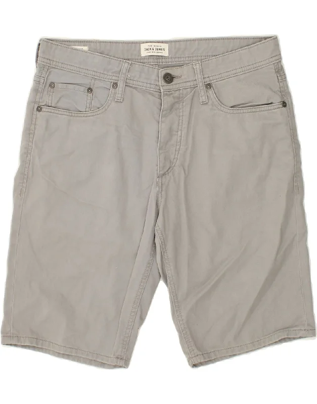 JACK & JONES Mens Casual Shorts Large W34 Grey Cotton