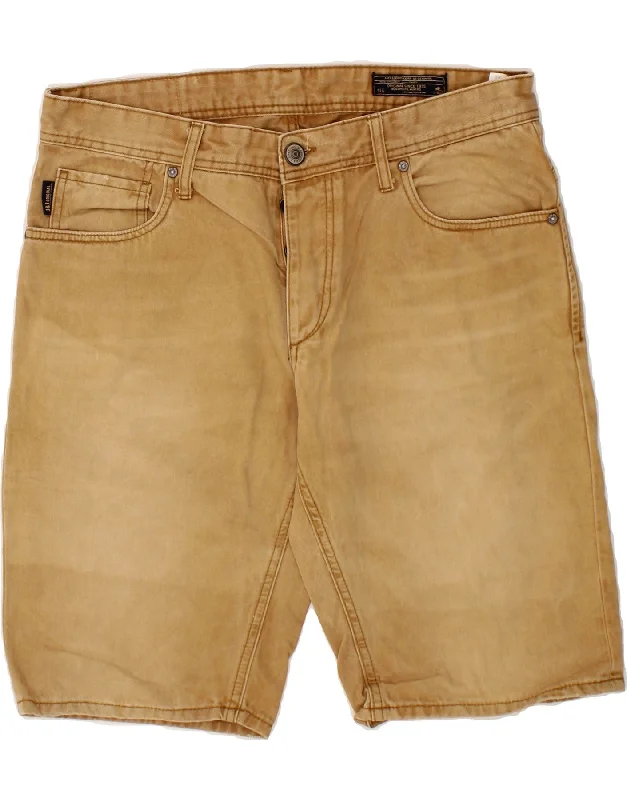 JACK & JONES Mens Denim Shorts Large W34  Beige Cotton