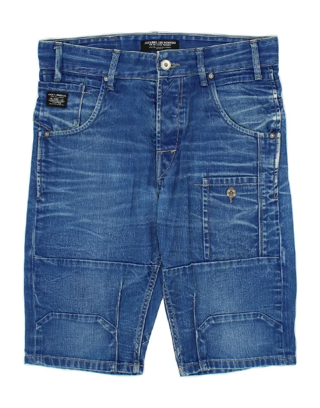 JACK & JONES Mens Denim Shorts W32 Medium Blue Cotton