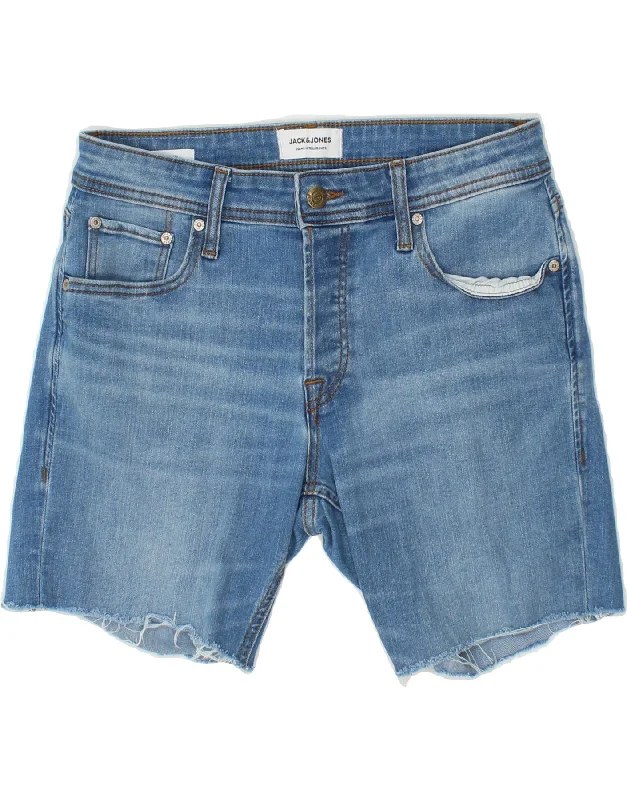 JACK & JONES Mens GLENN Denim Shorts W31 Medium Blue Cotton