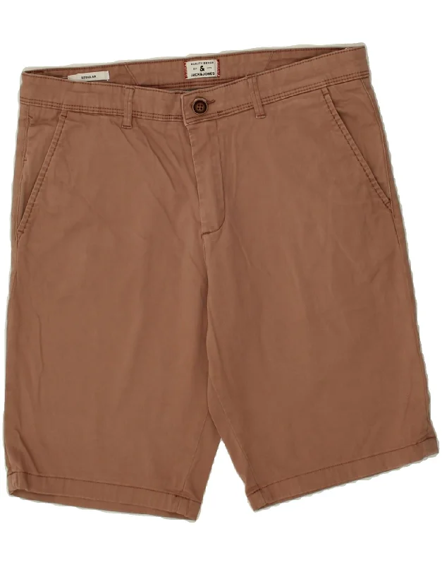 JACK & JONES Mens Regular Chino Shorts Medium W32 Brown Cotton