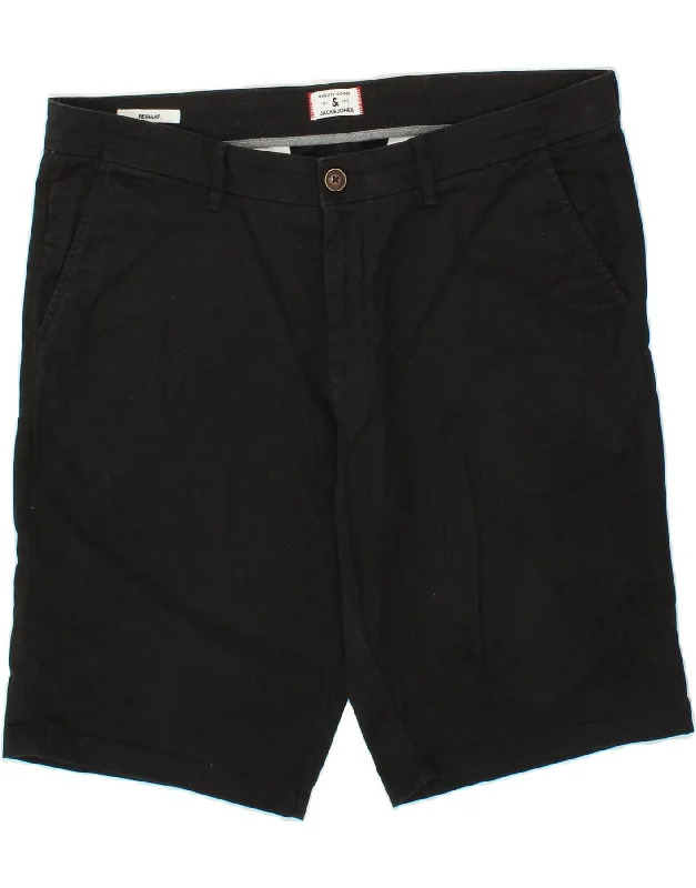 JACK & JONES Mens Regular Chino Shorts XL W38 Black Cotton