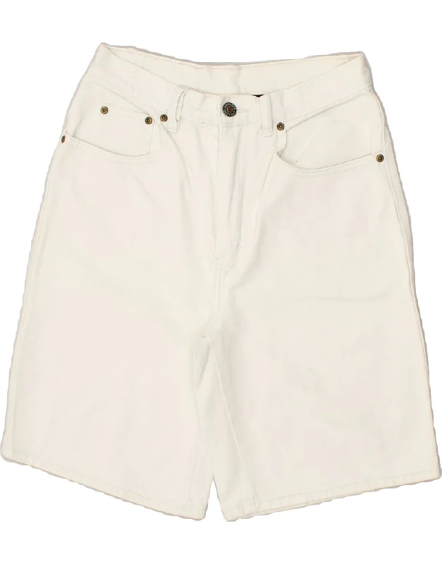 JINGLERS Mens Denim Shorts W30 Medium Off White Cotton