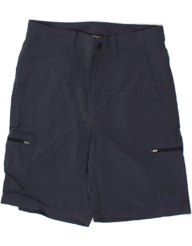 L.L.BEAN Mens Cargo Shorts W31 Medium Navy Blue Nylon