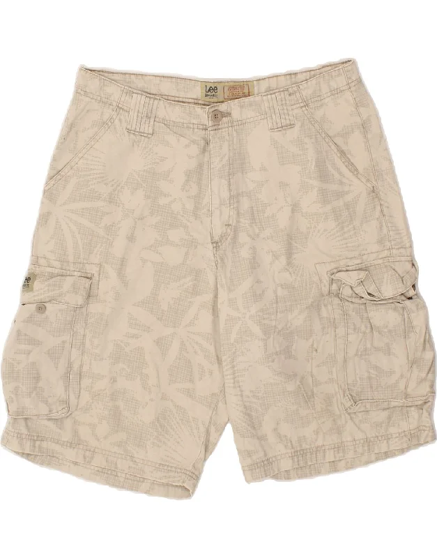 LEE Mens Cargo Shorts W34 Large  Grey Floral Cotton