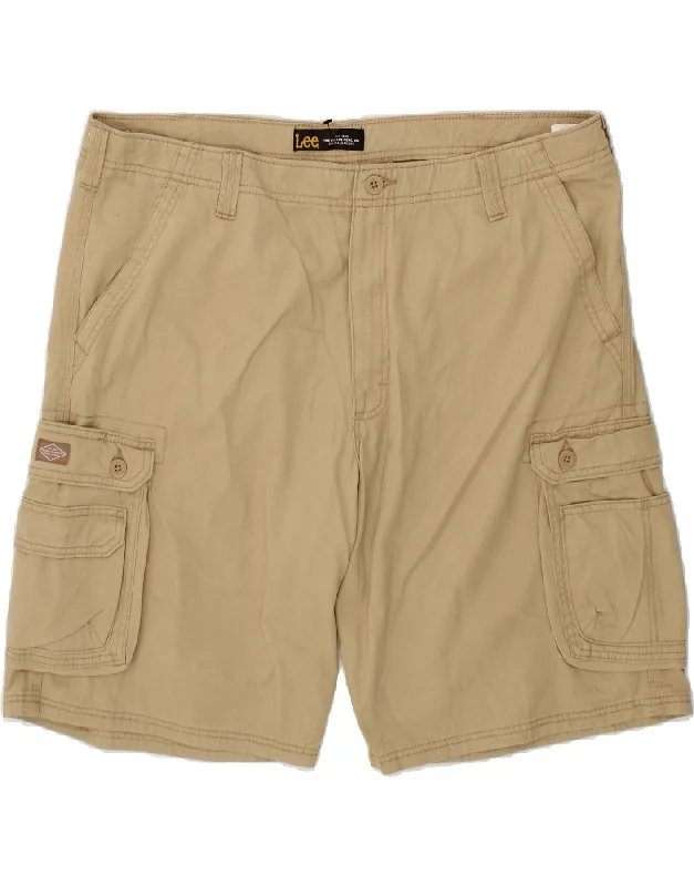 LEE Mens Kansas Cargo Shorts W42 2XL  Beige Cotton