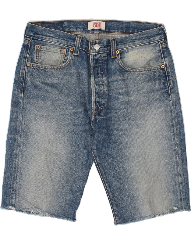 LEVI'S Mens 501 Denim Shorts W34 Large Blue Cotton