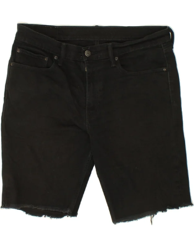 LEVI'S Mens Denim Shorts W36 Large Black Cotton