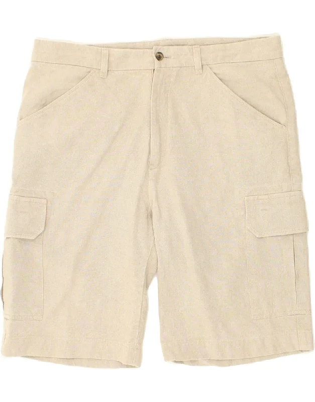 LORO PIANA Mens Cargo Shorts EU 50 Large W36 Grey Linen