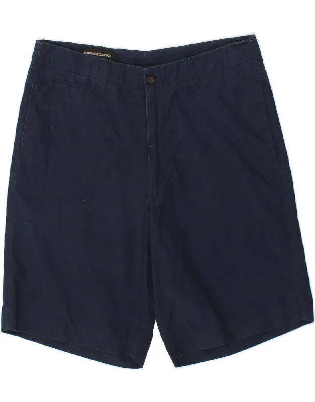 MARLBORO CLASSICS Mens Chino Shorts EU 48 Medium W34  Navy Blue Cotton