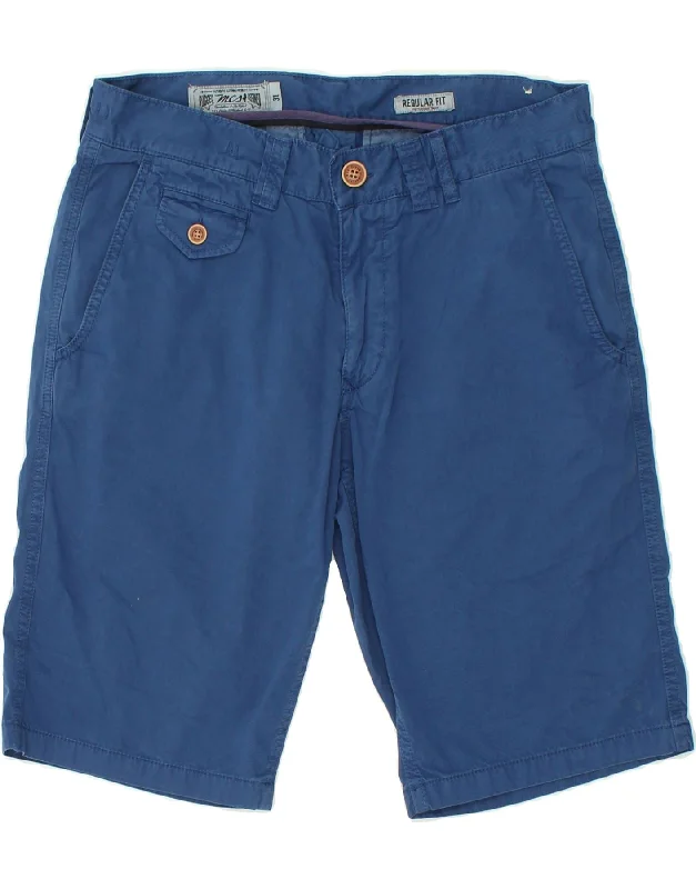 MARLBORO CLASSICS Mens Regular Fit Chino Shorts W31 Medium Blue Cotton