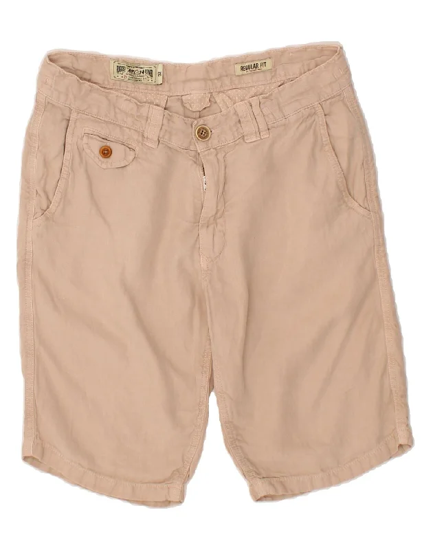 MARLBORO CLASSICS Mens Regular Fit Denim Shorts W32 Medium Beige Linen