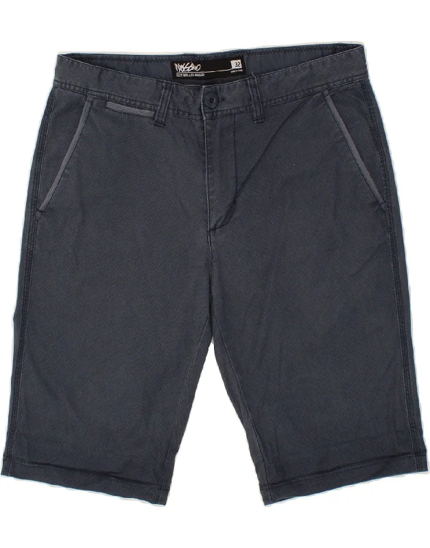 MOSSIMO Mens Chino Shorts W32 Medium  Navy Blue Check Cotton