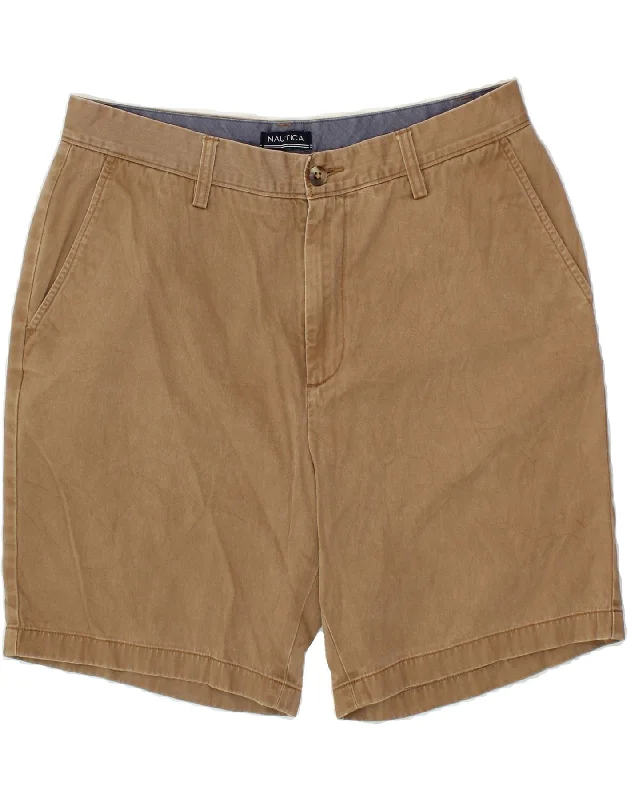 NAUTICA Mens Chino Shorts W34 Large Brown Cotton