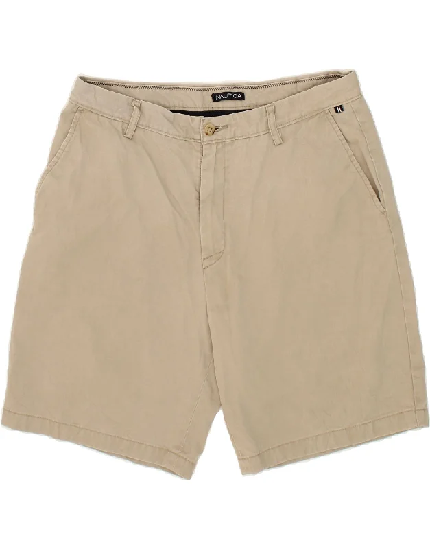 NAUTICA Mens Chino Shorts W36 Large  Beige Cotton