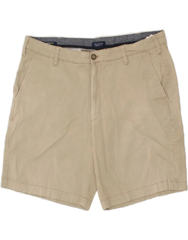 NAUTICA Mens Classic Fit Chino Shorts W36 Large Beige Cotton