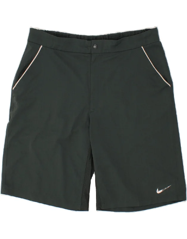 NIKE Mens Dri Fit Bermuda Shorts Large W36 Green Polyester