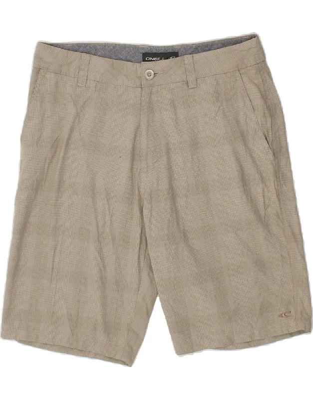 O'NEILL Mens Chino Shorts W32 Medium  Beige Check Polyester