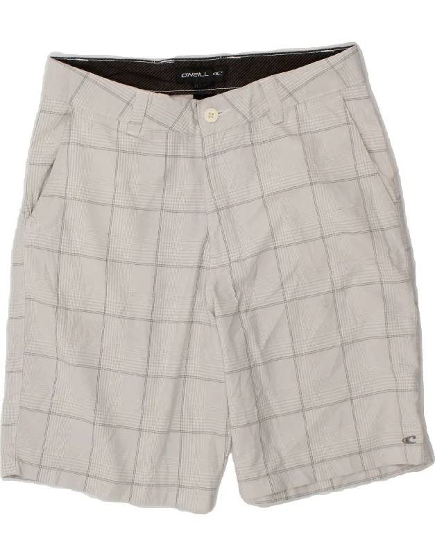 O'NEILL Mens Chino Shorts W32 Medium Grey Check Polyester