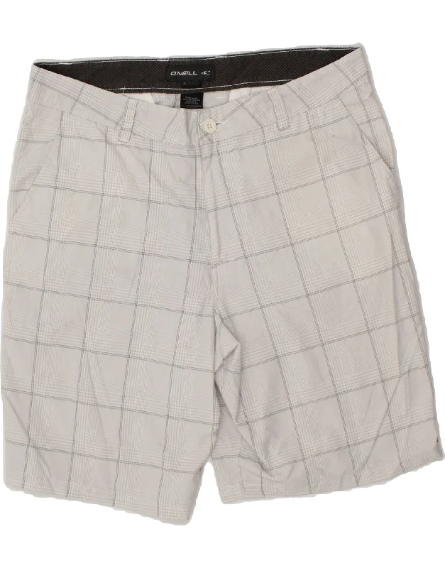 O'NEILL Mens Chino Shorts W36 Large Grey Check Polyester