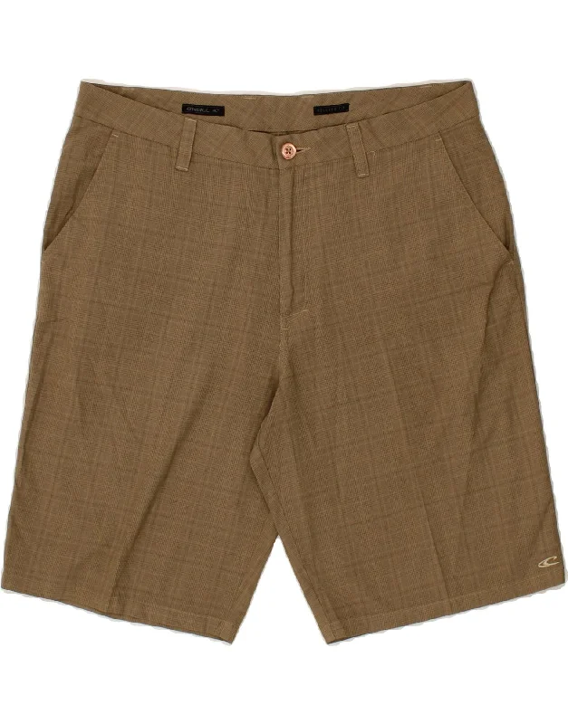 O'NEILL Mens Relaxed Fit Chino Shorts W36 Large Brown Check Polyester