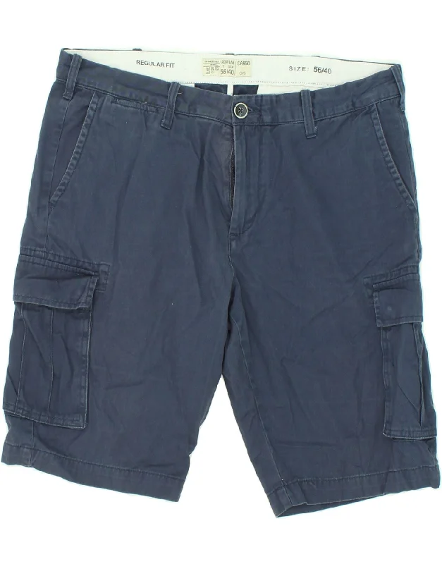 OVS Mens Regular Fit Cargo Shorts W40 XL Navy Blue Cotton