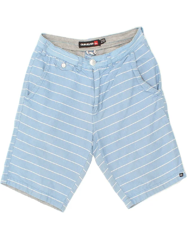 QUIKSILVER Mens Casual Shorts W28 Small Blue Striped Cotton