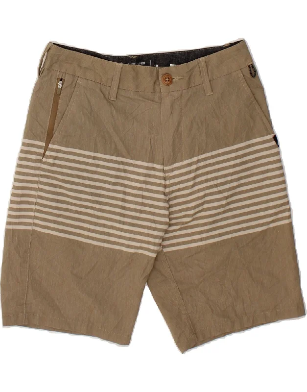 QUIKSILVER Mens Chino Shorts W28 Small  Grey Striped Polyester