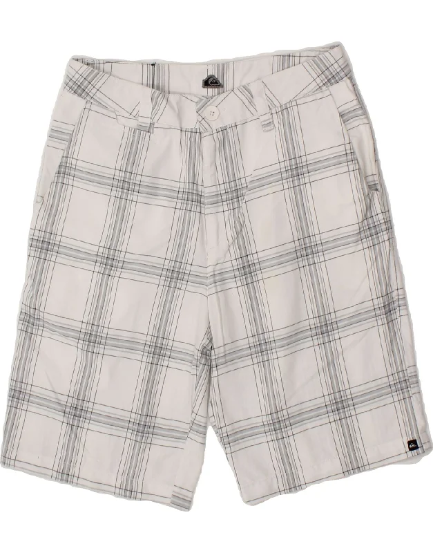 QUIKSILVER Mens Chino Shorts W30 Medium Grey Check Polyester