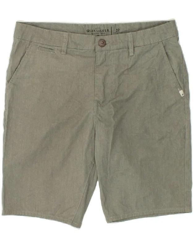 QUIKSILVER Mens Straight Fit Chino Shorts W32 Medium Grey Cotton