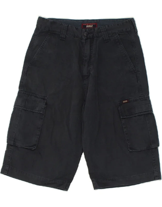 RIFLE Mens Cargo Shorts W30 Medium  Navy Blue Cotton