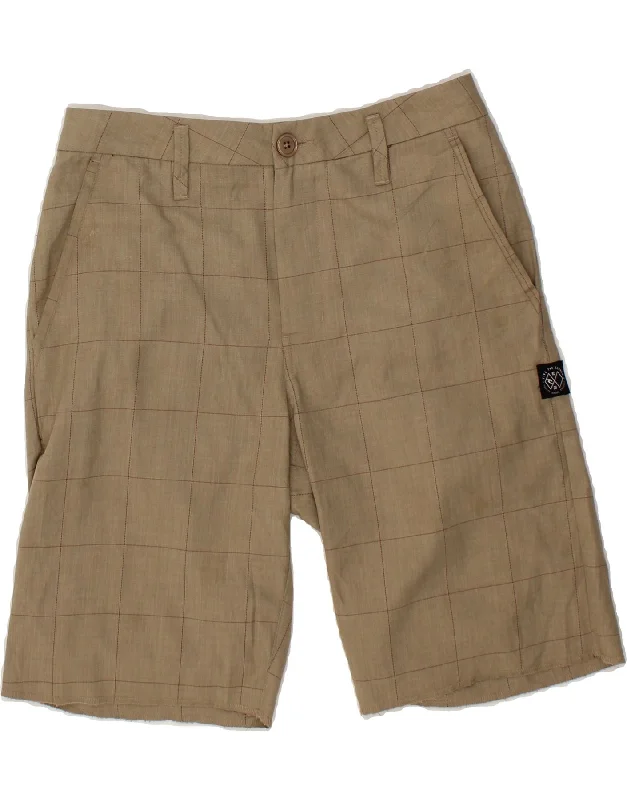 RIP CURL Mens Chino Shorts W30 Medium Beige Check Polyester