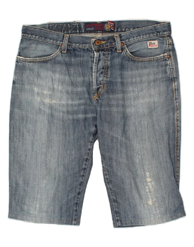 ROY ROGERS Mens Denim Shorts W32 Medium Blue Cotton