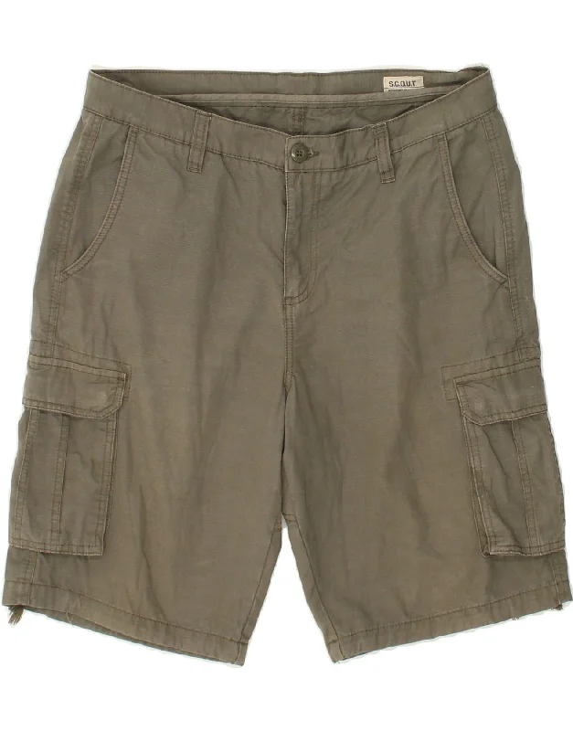 SCOUT Mens Cargo Shorts Large W34 Grey Cotton