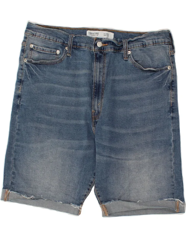 SIGNATURE BY LEVI'S Mens Denim Shorts W36 Large  Blue Cotton