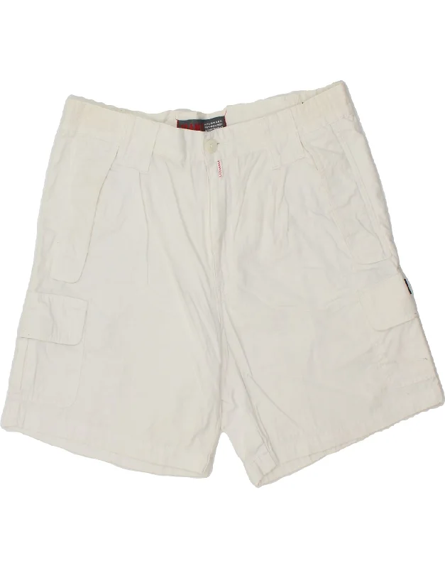 SLAM Mens Cargo Shorts IT 50 Large W34  White Cotton