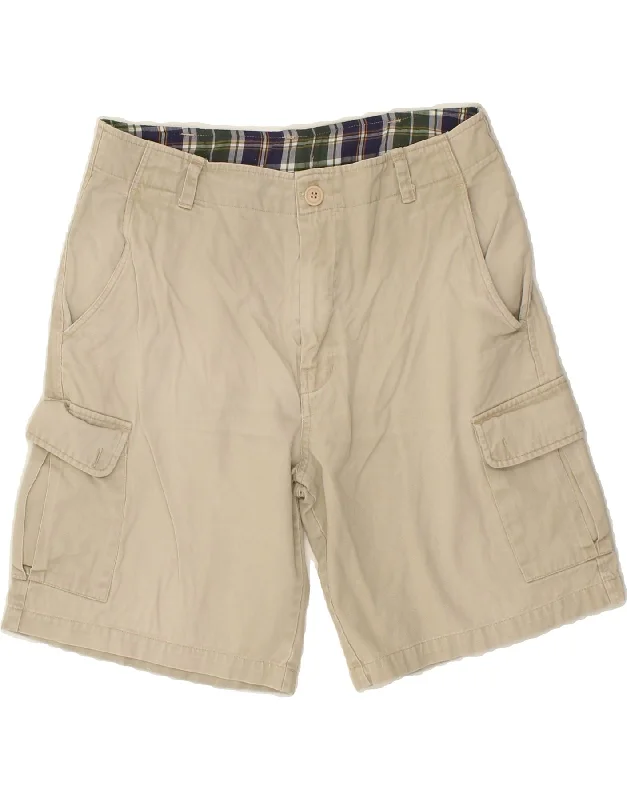 SLAM Mens Cargo Shorts Medium W32  Beige Cotton