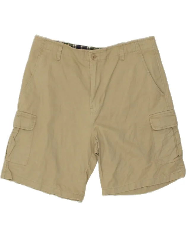 SLAM Mens High Waist Chino Shorts 2XL W38  Beige Cotton