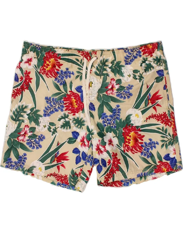 SUNDEK Mens Casual Shorts Large Multicoloured Floral Polyester