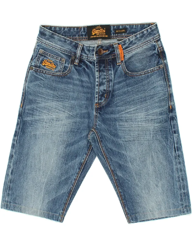 SUPERDRY Mens Denim Shorts W30 Medium Blue Cotton