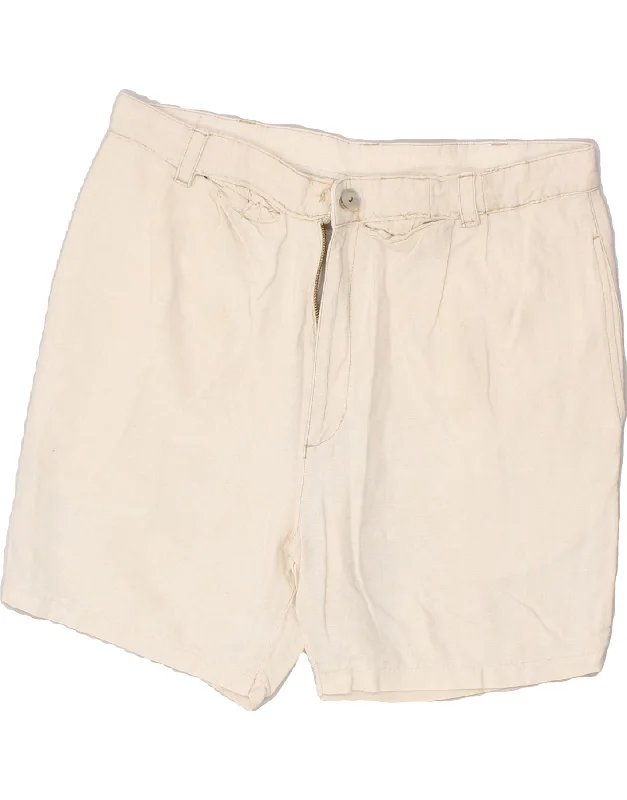 TIMBERLAND Mens Chino Shorts W34 Large Off White Linen