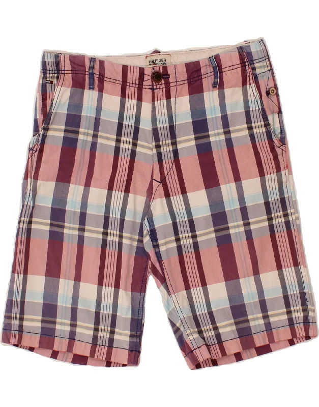 TOMMY HILFIGER Mens Chino Shorts W29 Small  Pink Check