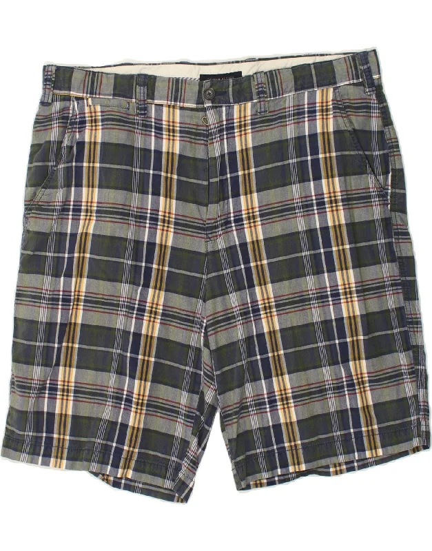 TOMMY HILFIGER Mens Chino Shorts W40 XL Green Check Cotton