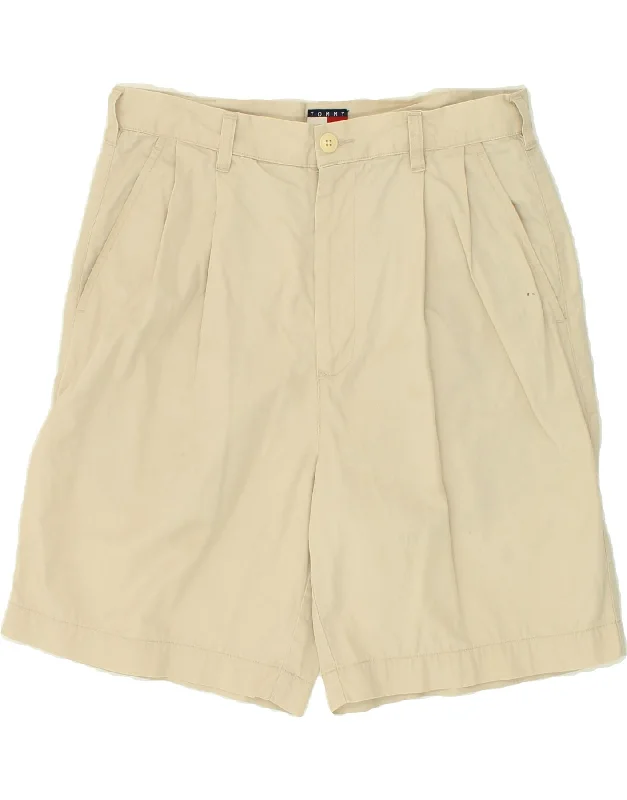 TOMMY HILFIGER Mens Pegged Chino Shorts W32 Medium Beige Cotton